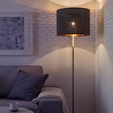 NYMÖ Terendak lampu, hitam/warna loyang, 44 cm