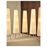 ÖKENSAND Lampu lantai, kayu bic/putih