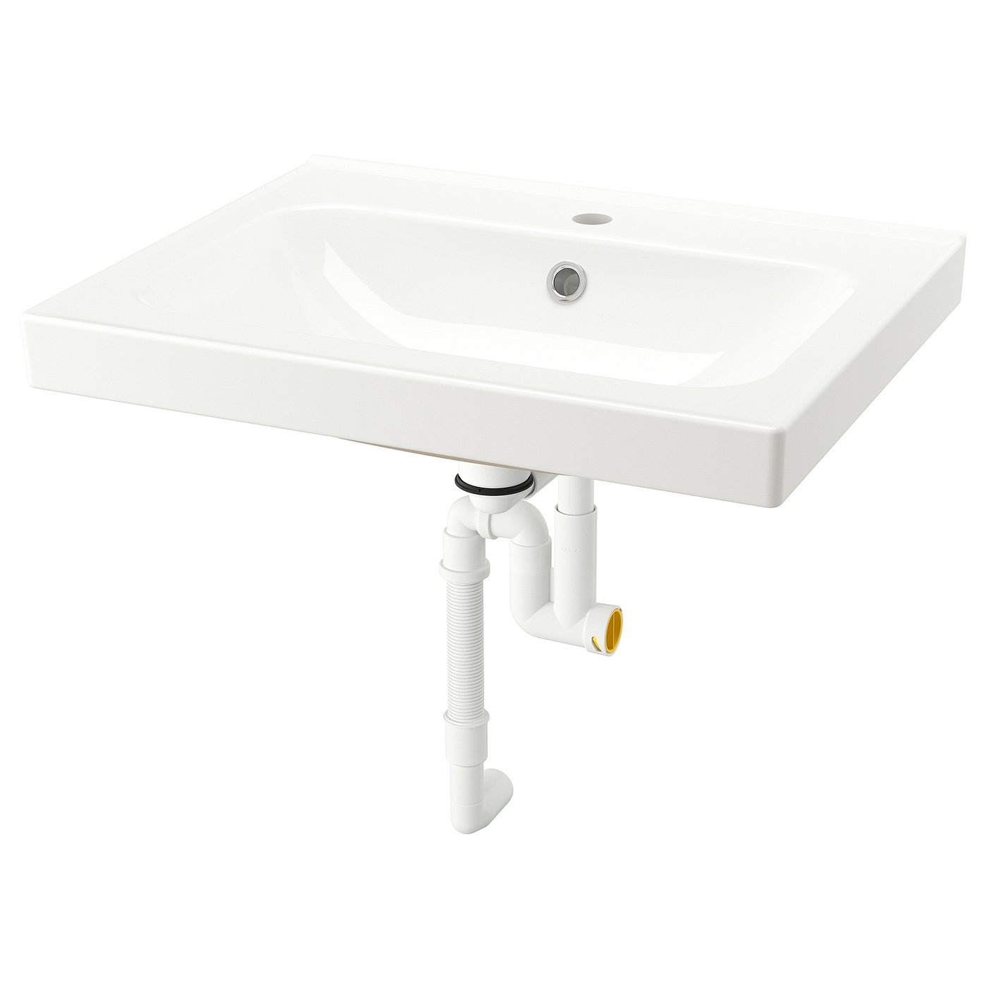 ORRSJÖN Sink dengan perangkap air, putih, 62x49 cm