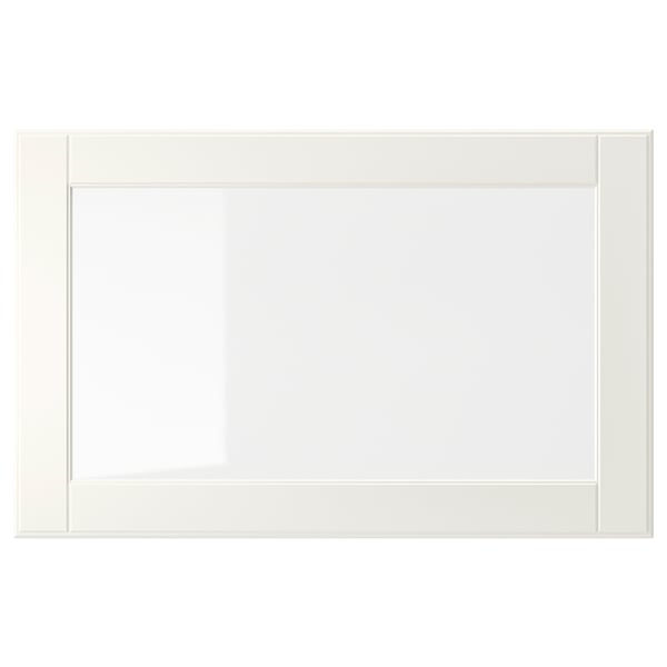 OSTVIK Pintu kaca, putih/kaca jernih, 60x38 cm