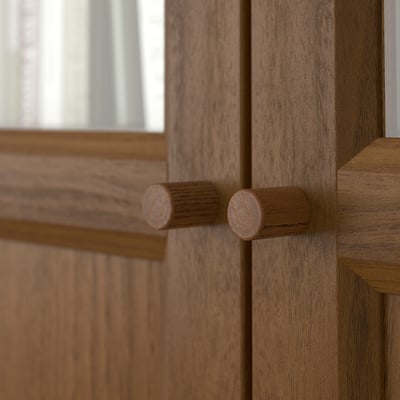 OXBERG Pintu /panel kaca, coklat kesan kayu walnut, 40x192 cm