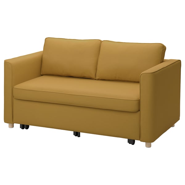 PÄRUP Katil sofa dua tempat duduk, Vissle kuning-coklat