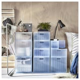 PANSARTAX Kotak storan berpenutup, lut sinar kelabu-biru, 33x33x16.5 cm