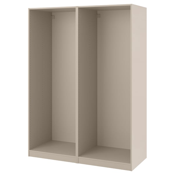 PAX 2 rangka almari pakaian, kelabu kuning air, 150x58x201 cm