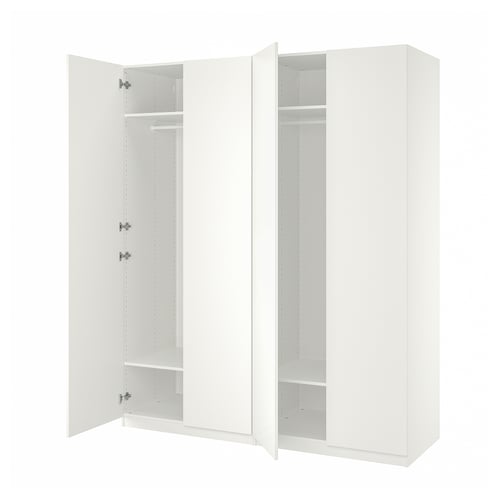 PAX / FORSAND Almari pakaian, putih/putih, 200x60x236 cm