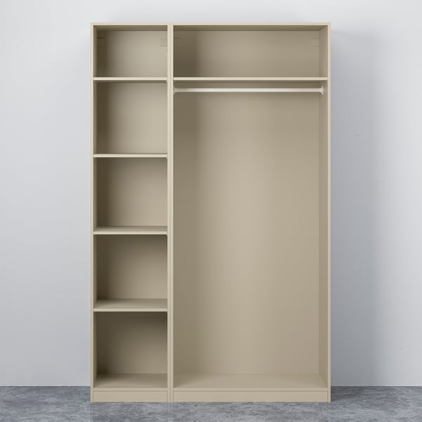 PAX / FORSAND Kombinasi almari pakaian, kelabu kuning air/kelabu kuning air, 150x60x236 cm