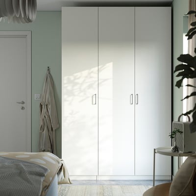 PAX / FORSAND Kombinasi almari pakaian, putih/putih, 150x60x236 cm