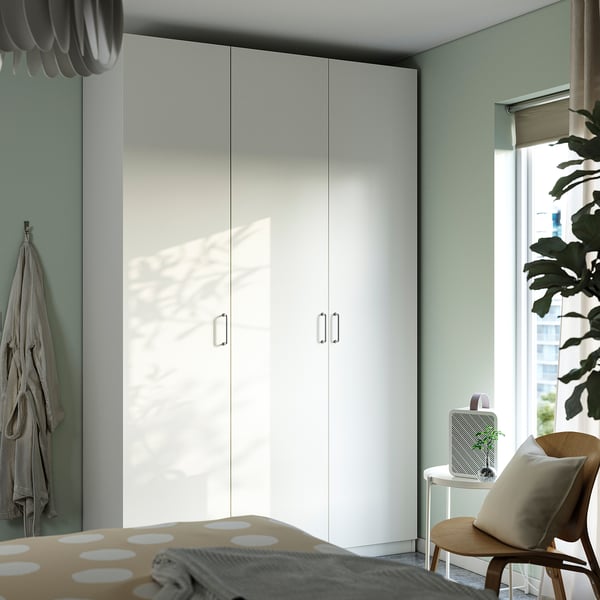 PAX / FORSAND Kombinasi almari pakaian, putih/putih, 150x60x236 cm