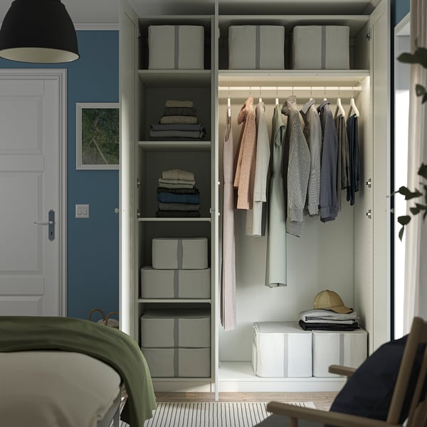 PAX / GULLABERG Kombinasi almari pakaian, putih/putih, 150x60x236 cm