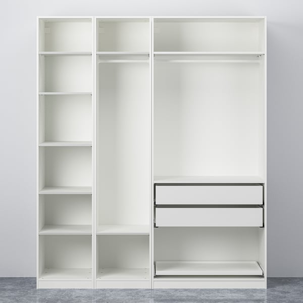 PAX / GULLABERG Kombinasi almari pakaian, putih/putih, 200x60x236 cm