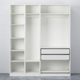 PAX / GULLABERG Kombinasi almari pakaian, putih/putih, 200x60x236 cm