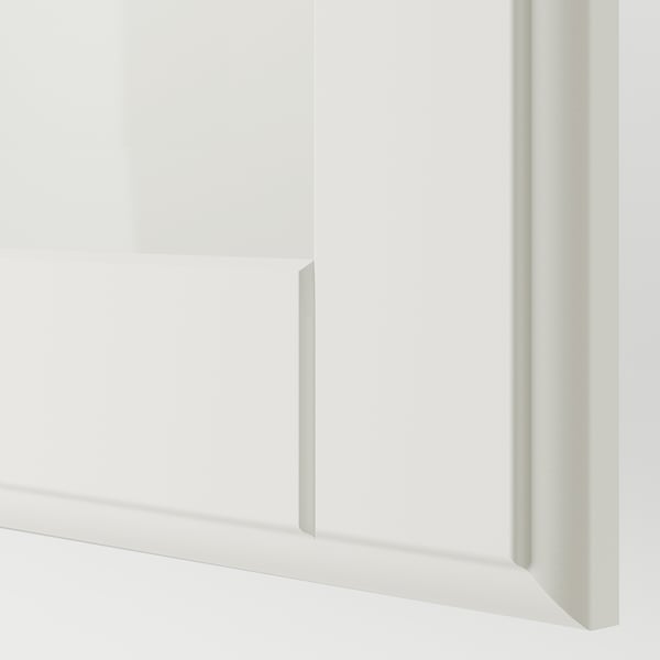 PAX / TYSSEDAL Almari pakaian, putih/putih kaca, 200x60x236 cm