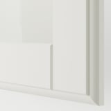 PAX / TYSSEDAL Almari pakaian, putih/putih kaca, 200x60x236 cm