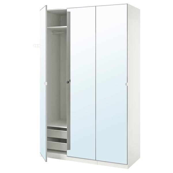 Pax Vikedal Kombinasi Almari Pakaian Putih Kaca Cermin 150x60x236 Cm Ikea