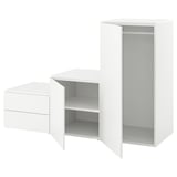PLATSA Almari pakaian 2 pintu+2 laci, putih/Fonnes putih, 180x57x123 cm