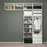 PLATSA Almari pakaian 2 pintu+3 laci, putih/Fonnes putih, 240x42x261 cm