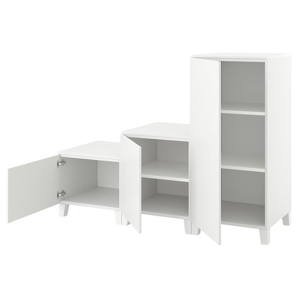 PLATSA Almari pakaian 3 pintu, putih/Fonnes putih, 180x57x133 cm