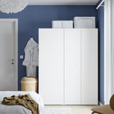 PLATSA Almari pakaian 3 pintu, putih/Fonnes putih, 140x57x181 cm