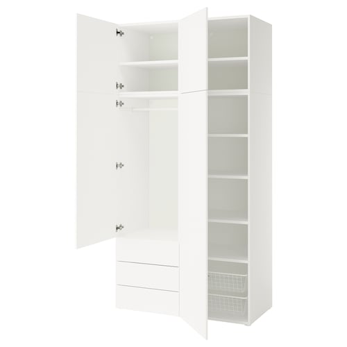 PLATSA Almari pakaian 4 pintu + 3 laci