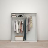 PLATSA Almari pakaian 4 pintu, putih/Fonnes putih, 160x57x181 cm