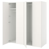 PLATSA Almari pakaian 4 pintu, putih/Fonnes putih, 160x57x181 cm