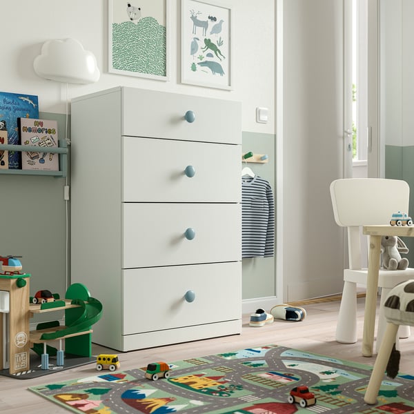 PLOCKAR Tombol, kelabu-biru firus, 49 mm