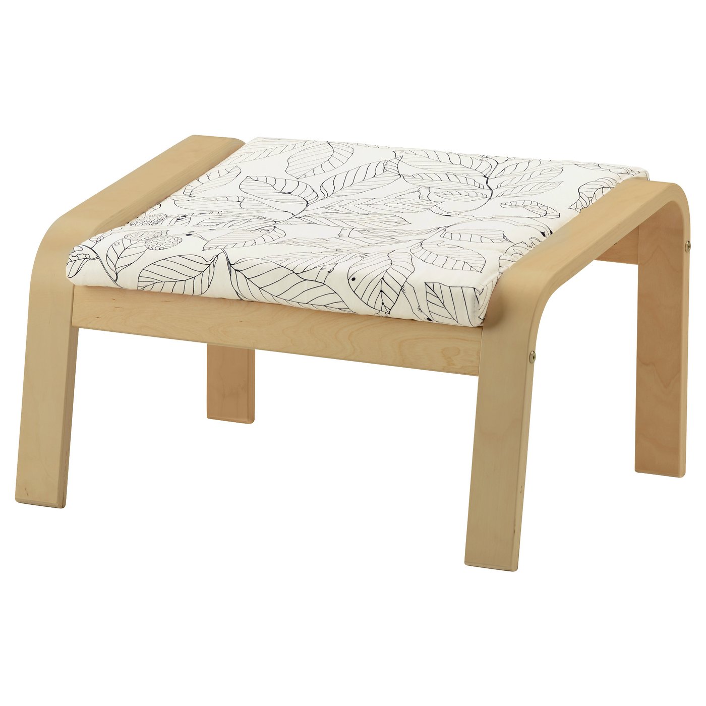 PO NG Bangku  kaki venir kayu  birch Vislanda hitam putih 