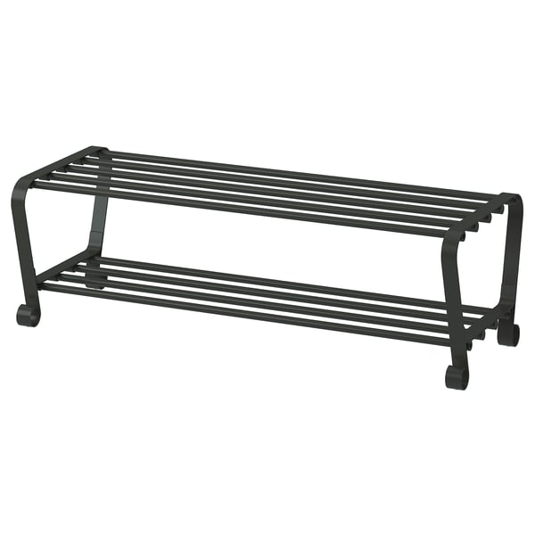 PORTIS Rak kasut, hitam, 90x34x28 cm
