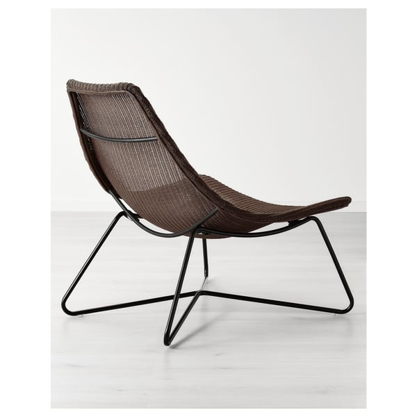 RÅDVIKEN Kerusi berlengan, coklat gelap/hitam