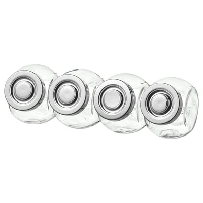 RAJTAN Balang rempah, kaca/warna aluminium, 15 cl