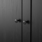 RAKKESTAD Almari pakaian 3 pintu, hitam coklat, 117x176 cm