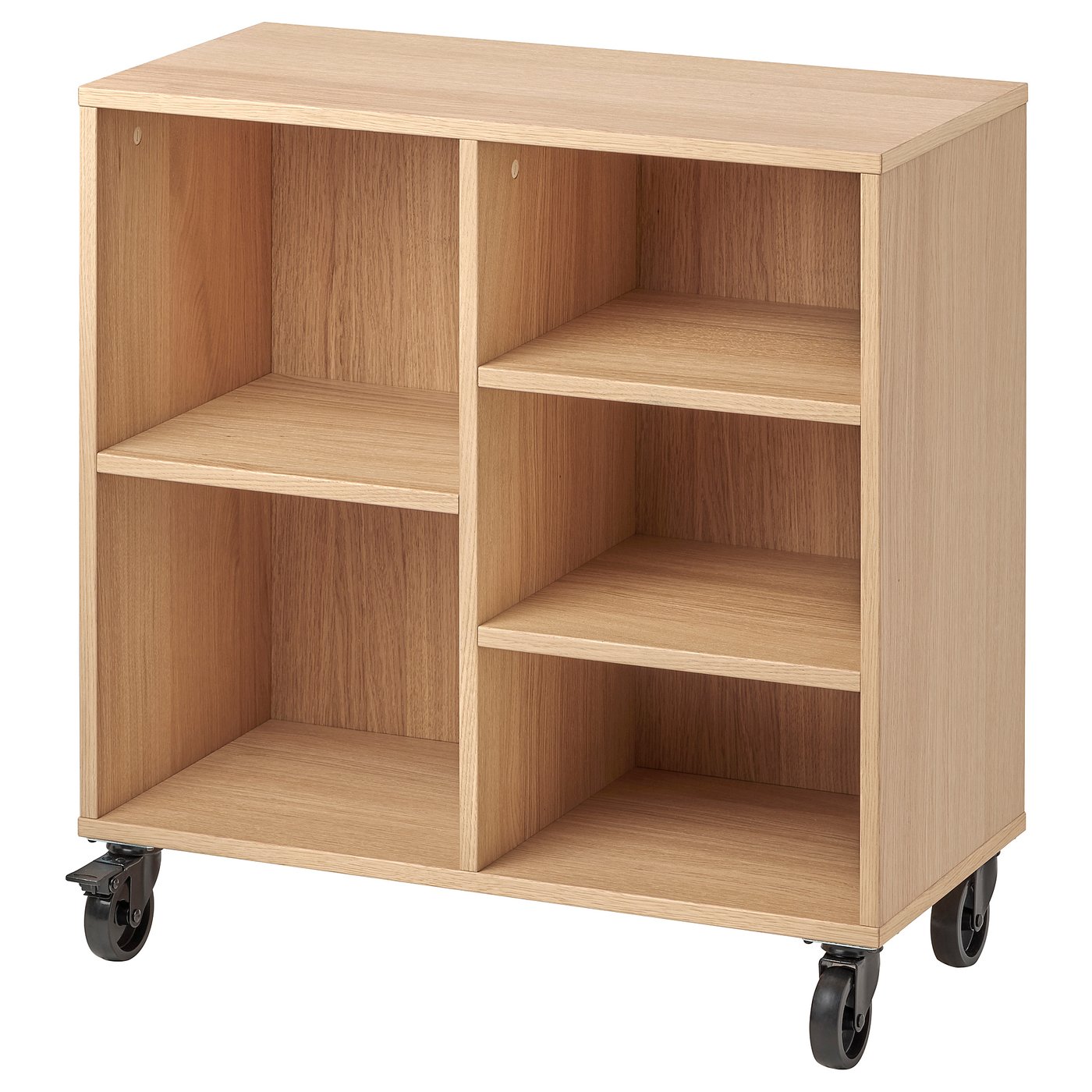 R VAROR Unit rak  beroda kayu  oak venir IKEA 