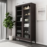 REGISSÖR Kabinet pintu kaca, coklat, 118x203 cm