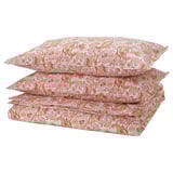 RODGERSIA Sarung duvet dan 2 sarung bantal, merah jambu/putih, 200x200/50x80 cm