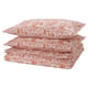 RODGERSIA Sarung duvet dan 2 sarung bantal, merah jambu/putih, 200x200/50x80 cm