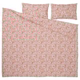 RODGERSIA Sarung duvet dan 2 sarung bantal, merah jambu/putih, 200x200/50x80 cm