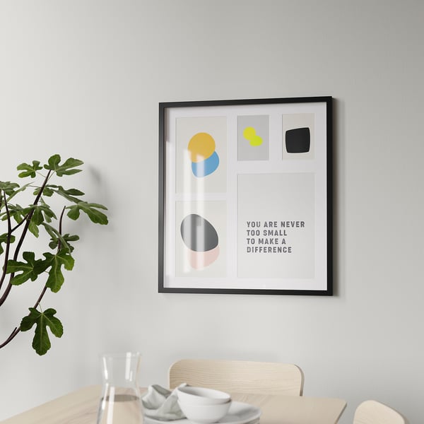 RÖDALM Bingkai untuk 5 gambar, hitam, 64x71 cm