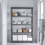 RUNMARÖ Unit rak, kelabu gelap dalam bangunan/di luar bangunan, 120x40x188 cm