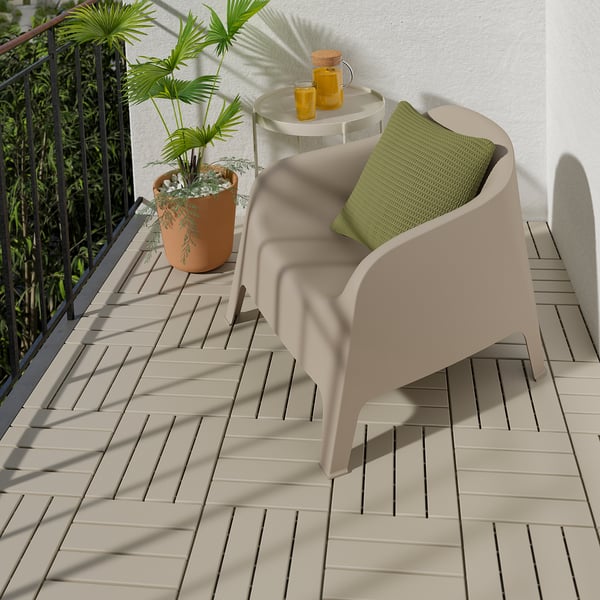 RUNNEN Geladak lantai, di luar, kuning air, 0.81 m²