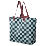 SÄCKKÄRRA Beg, hitam biru/kelabu muda firus corak berpetak, 18x45x45 cm/36 l