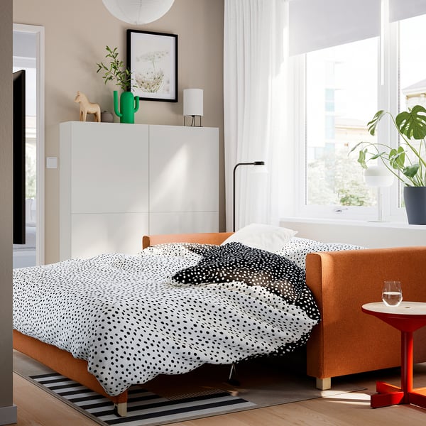 SALTSJÖBADEN Sofa katil dua tempat duduk, Gunnared kelabu sederhana