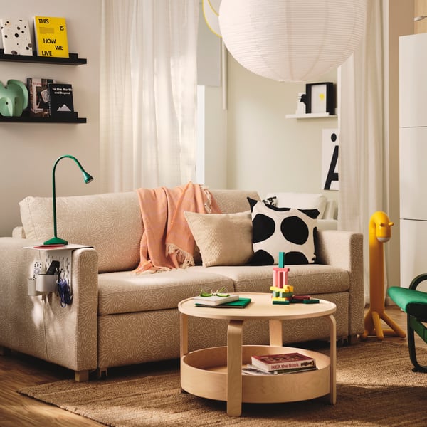 SALTSJÖBADEN Sofa katil dua tempat duduk, Vittangi kuning air muda/putih