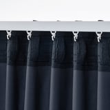 SANELA Langsir, 1 pasang, biru gelap/dengan pita tendas, 140x250 cm