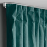 SANELA Langsir, 1 pasang, kelabu gelap-firus/dengan pita tendas, 140x250 cm