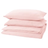 SCHERSMIN Sarung duvet dan 2 sarung bantal, merah jambu pucat, 200x200/50x80 cm