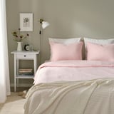 SCHERSMIN Sarung duvet dan 2 sarung bantal, merah jambu pucat, 200x200/50x80 cm