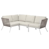 SEGERÖN Sofa penjuru 3 tempat duduk, di luar bangunan putih/kuning air/Frösön/Duvholmen kuning air