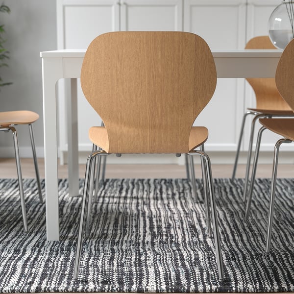 SIGTRYGG Kerusi, kayu oak/Sefast bersadur krom