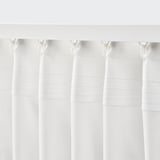 SILVERLÖNN Langsir nipis, 1 pasang, putih/dengan pita tendas, 145x250 cm