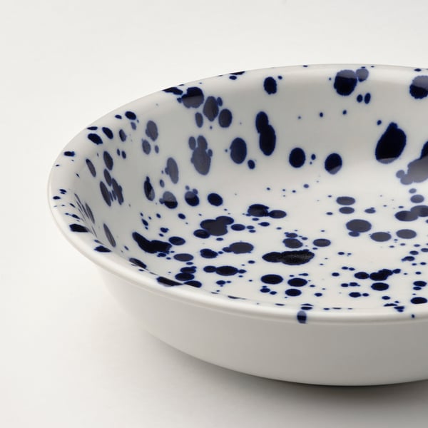 SILVERSIDA Pinggan jeluk, bercorak/biru, 19 cm